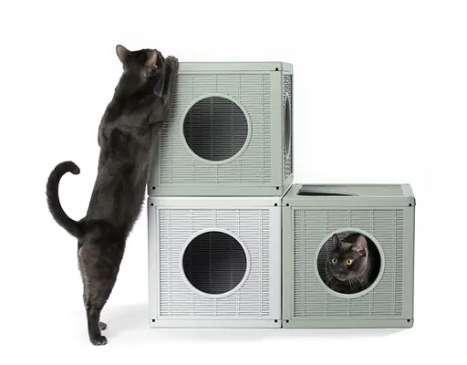 Домик для животных пластиковый Qublo 35x35x35h шалфей - фото 3