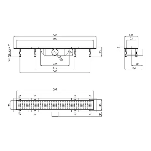 Трап лінійний Kroner KRP Harz L60 Löcher CV029582 - фото 2