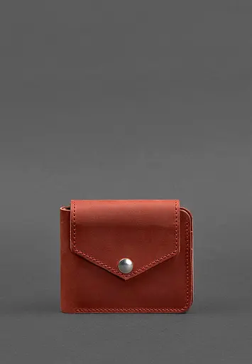 Женское кожаное портмоне 4.2 на коралловой кнопке Crazy Horse - фото 2