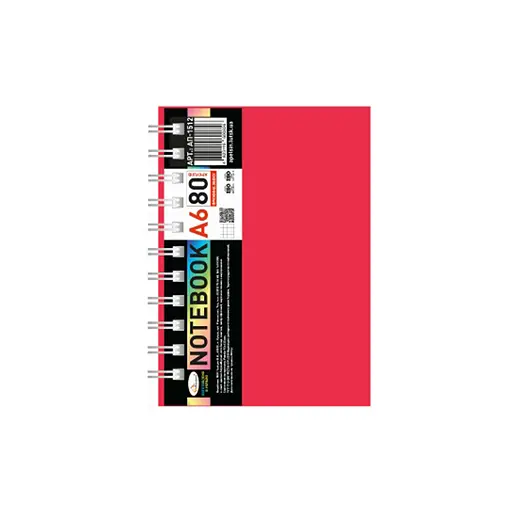 Блокнот А6 Апельсин АП-1512(Red) 80 листов, пружина сбоку - фото 1