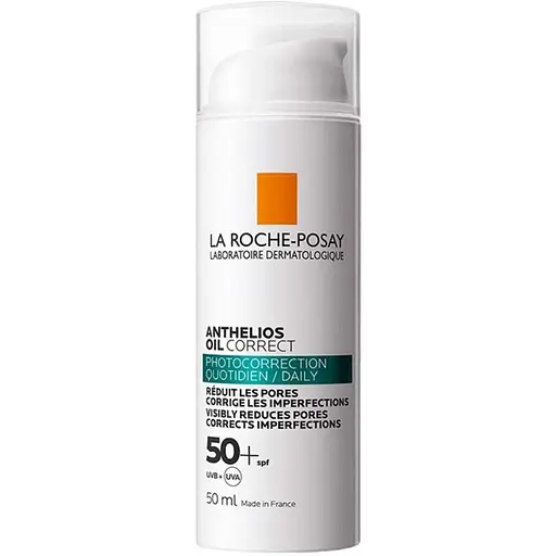 Сонцезахисний коригуючий гель-крем La Roche-Posay Anthelios Oil Correct для щоденного догляду за проблемною шкірою обличчя схильною до жирності та недосконалостей SPF 50+ 50 мл (MB458100) - фото 1