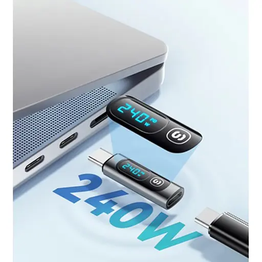 OTG USB Type-C измеритель мощности зарядки гаджетов до 240 Ватт c дисплеем Essager ES-OTG16 - фото 5