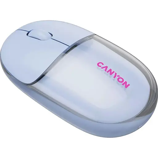 Миша Canyon OnClick 24 BT/ Wireless Transparent/Blue (CNS-CMSW24BL) - фото 6