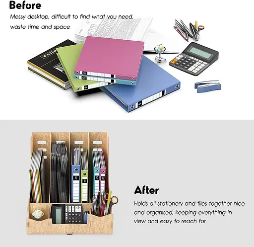 Тримач для документів Lesfit, дерев'яна система зберігання, офісний органайзер - фото 3