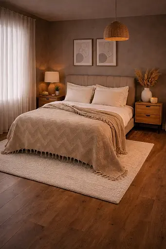 Плед-покривало Cotton TURComFor бавовна бежевий євро 200х230 см TC303375969 - фото 2