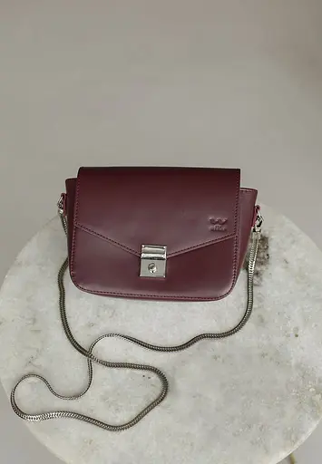 Жіноча шкіряна сумочка Yoko бордова - фото 2