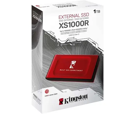 Портативный внешний SSD диск Kingston XS1000 BoC Portable 1TB USB (SXS1000R/1000GA) красный - фото 3