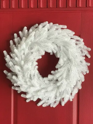 Вінок хвойний різдвяний Hvoya Traditional литий білий 60 см - фото 3