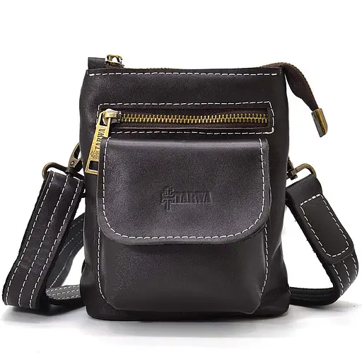 Чоловіча шкіряна сумка через плече TARWA 17х14х5.5 см sum0025699 - фото 5