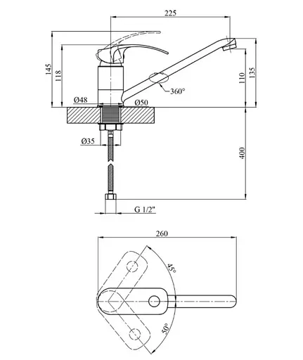 Змішувач для кухні Kroner KRP Konstante - C030 (CV023590) - фото 5