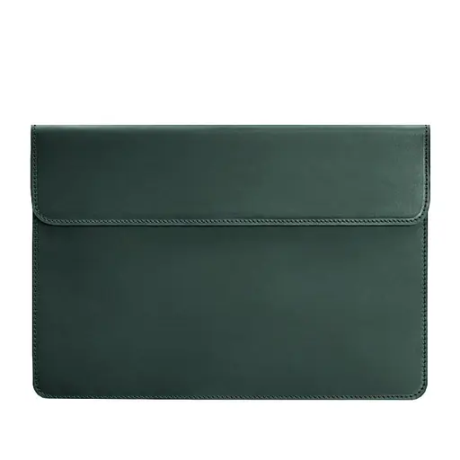 Кожаный чехол-конверт BlankNote на магнитах для MacBook 13 Зеленый Crazy Horse - фото 5