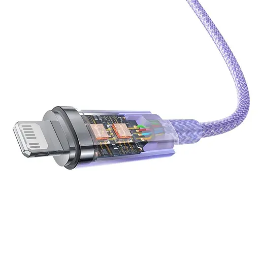 Кабель Baseus Explorer Series Fast Charging Cable with Smart Temperature Control Type-C to iP 20W 1m Purple - фото 5