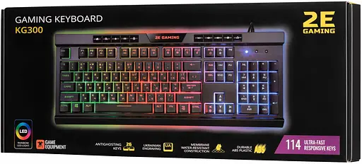 Клавіатура 2E Gaming KG300 LED USB Ukr Black (2E-KG300UB) - фото 8
