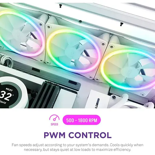 Вентилятор NZXT NZXT, F140RGB Duo - 140mm Dual-sided RGB Fan - Twin Pack (White) (RF-D14DF-W1) - фото 9