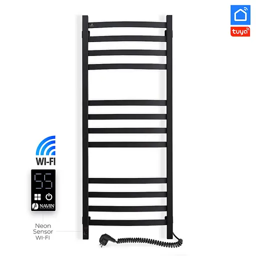 Электрический полотенцесушитель Navin Avalon 480x1200 Sensor с Wi-Fi права, черный муар 12-112033-4880, Черный матовый, Правое, Электронный - фото 3