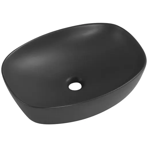 Раковина накладна Qtap Robin Anthracite, прямокутна, з донним клапаном QT04116302AN - фото 1