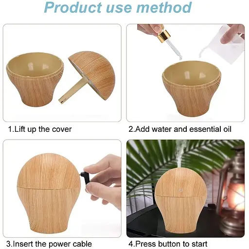 Диффузор для ароматерапии, со светодиодной цветной подсветкой - фото 7