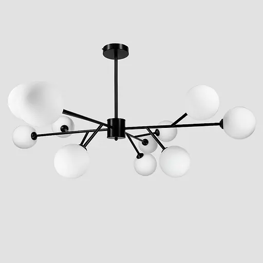 Потолочная черная люстра Grand Bunch на 12 плафонов Ст. AOC 20/12 BK | Line F - фото 1