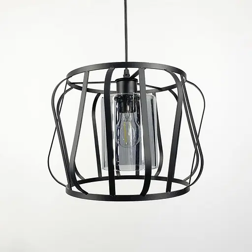 Підвісний світильник із графітовим плафоном у чорному корпусі 32×23 см | Арт. 12682/1 BK+GR | Line F - фото 4