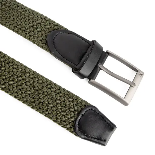 Ремень-резинка мужской JK-35006 (110 см) зеленый плетеный - фото 2