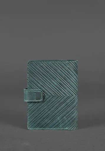 Женская кожаная обложка для паспорта 3.0 Инди зеленая - фото 5