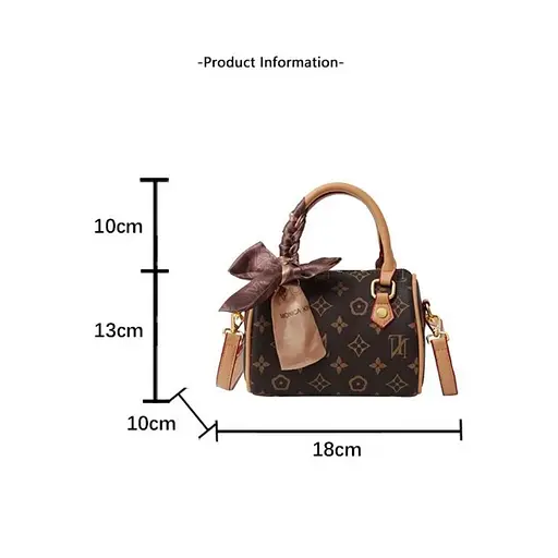 Жіноча міні сумка з бантиком (Коричнева) - фото 5