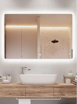 Дзеркало Dusel DE-M3011 70x90 см Сенсорне включення + підігрів + годинник / темп, Білий - фото 5