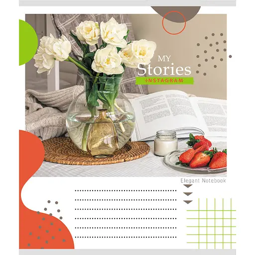 Тетрадь ученическая "Инста стори" Leader 012-510249C-5 в косую линию, 12 листов - фото 1