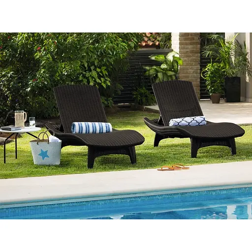 Шезлонг пластиковый Keter Pacific, коричневый - фото 5