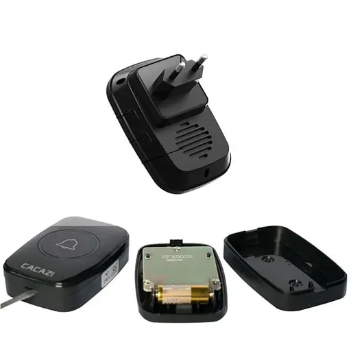 Безпровідний дверний дзвінок на вхідні двері з 2-ма приймачами Cacazi A12, чорний (100368) - фото 3