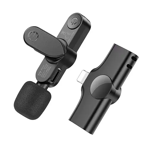 Петличный беспроводной микрофон Borofone BFK12 Trophy lavalier Lightning Black - фото 4