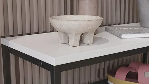 Полиця для взуття Слайм 4 Ferrum-decor 820x630x260 Чорний метал ДСП Білий 16 мм (FRD-105160) - фото 3