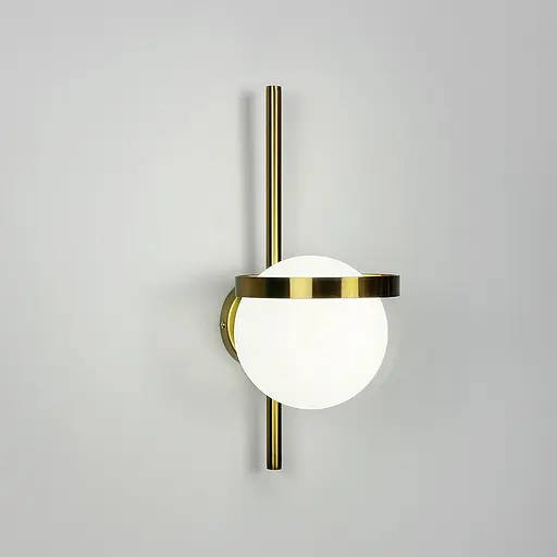 Бра з білим матовим плафоном в латунному корпусі 40х16 см Арт. WB 23/1 AB+WT Line F - фото 4