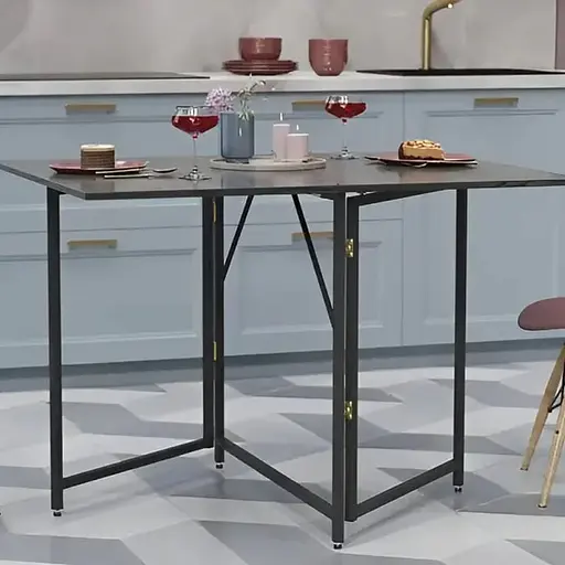 Стіл трансформер книжка Вуді Ferrum-decor 75x130x90 Чорний метал ДСП Сосна Кембра 16 мм (FRD-106744)