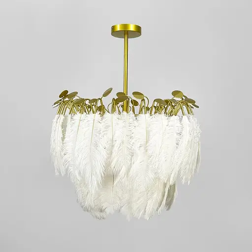 Роскошная золотая люстра с перьями Ø 55 см | Line F | Ст. AS147-550 WT - фото 6