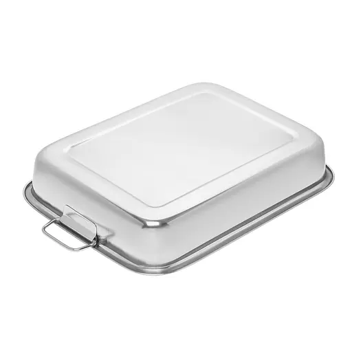 Противень из нержавеющей стали форма для запекания и выпечки 37 х 28 х 6,2 см, A-Plus Серый 87395 - фото 4