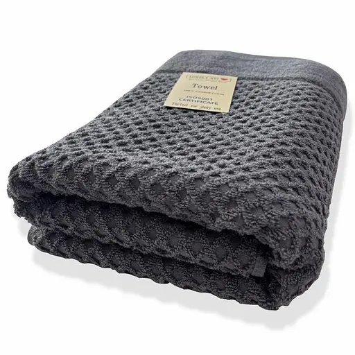 Полотенце банное Lovely Svi хлопок жаккардовый для ванной, отелей, СПА - 70 х 140 см. Diamond Grid Серый (541124)