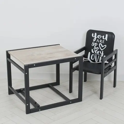 Стульчик для кормления Bambi Graphite 2 в 1 дуб клондайк - фото 3