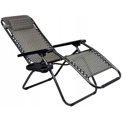 Шезлонг SpringFun Zero Gravity розкладне садове крісло з підголовником 7 кг - фото 1