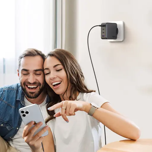 Зарядний пристрій 4xUSB 100W 3xUSB-C+USB-A Gan Tech Fast GAN Charger чорний CD226 Ugreen - фото 6