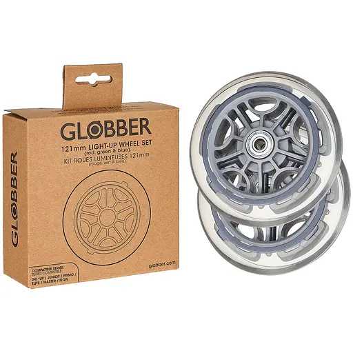 Набор колес для самокатов Globber серии Goup/Primo/Elite/Master Ø121 мм светится 3 цвета 2 шт. (538-002) - фото 3