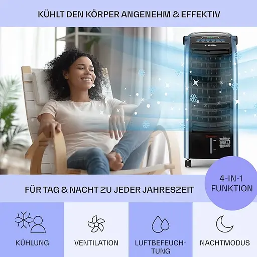 Охладитель воздуха Klarstein Maxfresh Ocean 3-в-1 Черный (10034640) - фото 4