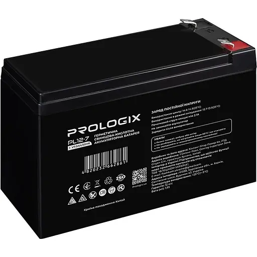 Акумулятор Prologix AGM 12V (12V/7Ah/84Wh) (PL12-7) [114639]