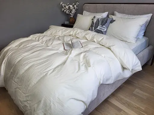 Комплект постельного белья из вареного хлопка Ivory, LUXURY Washed - двуспальный - фото 1