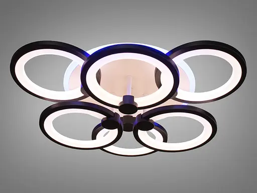 Сучасна стельова люстра з пультом, дімером, підсвічуванням, 115W - фото 3