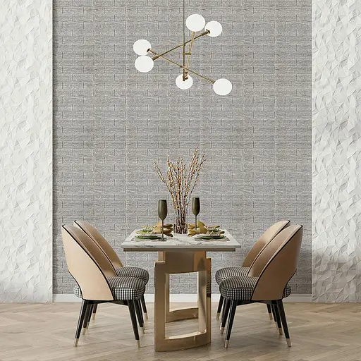 Самоклеящаяся декоративная 3D панель 700х770х5мм Серая полоска кирпич (183) SW-00000488 - фото 5