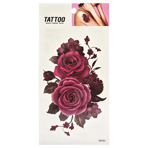 Временная татуировка Красная роза Tattoo 1020-HM1051