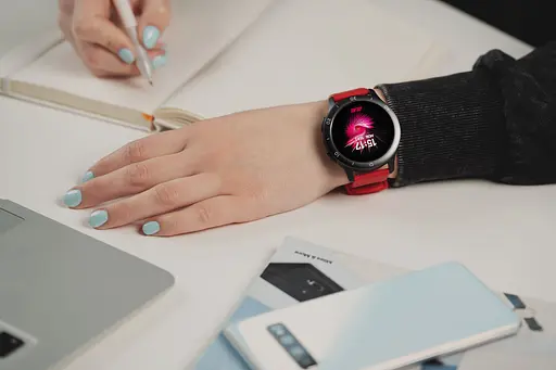 2E Смарт-годинник Motion GT2 47мм, 1.32`, 360x360, BT 5.2, Чорно-червоний - фото 2