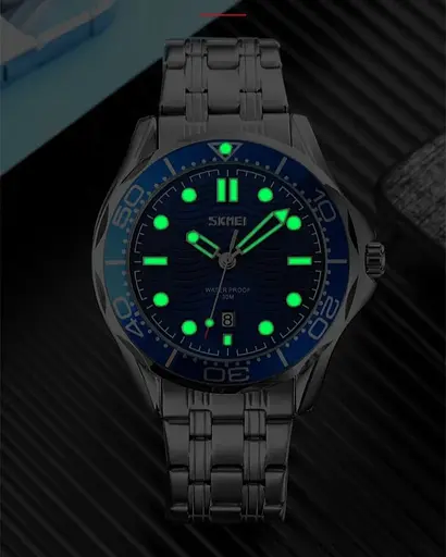 Наручний годинник Skmei 9276 Silver Blue steel strap, 9276SSIBU (18380) - фото 3