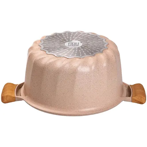 Набор кастрюль MGC алюминиевых 5,3/8,2/11,8 л с керамическим покрытием, бежевый HP-4-402 - фото 3